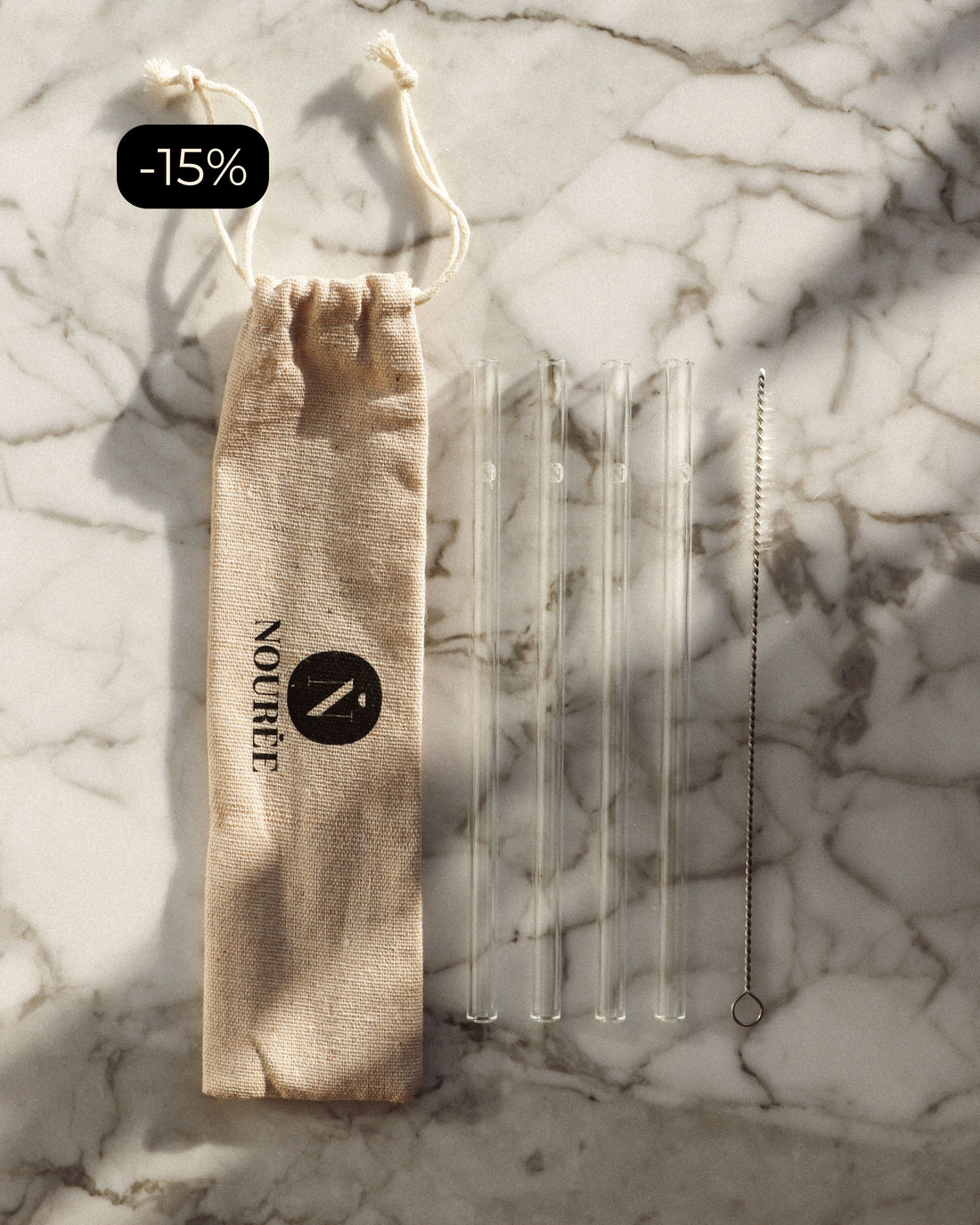 Reusable glass straws